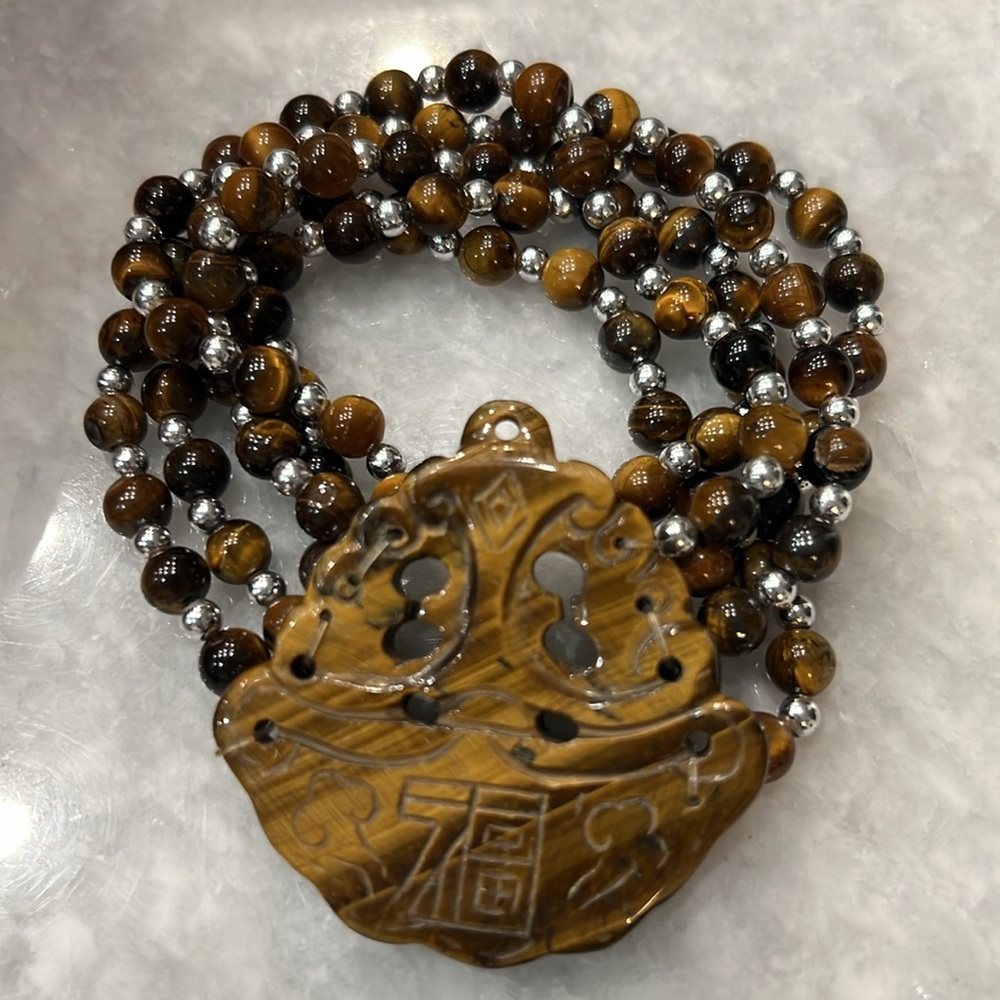 South African Tiger’s Eye Chroma Beads Good Luck Stretch Bracelet